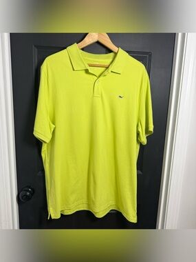 Vineyard Vines Neon Lime Green Performance Polo